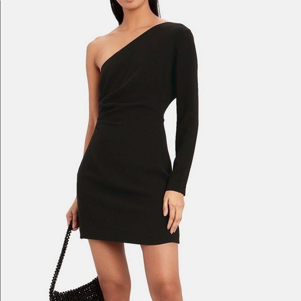 Intermix one shoulder black dress
